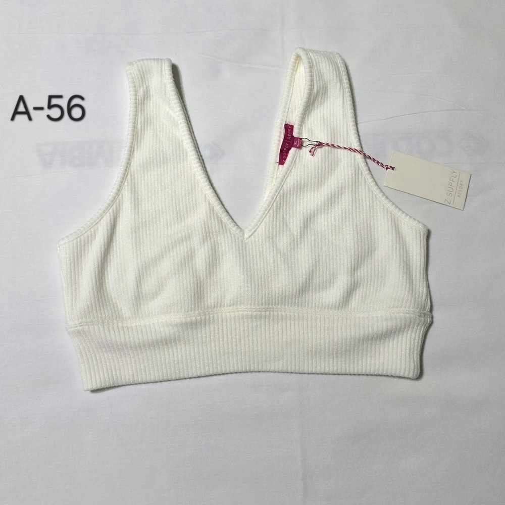 Z Supply Cream Ribbed Bralette